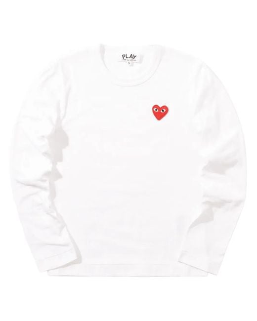 COMME DES GARÇONS PLAY White Logo-Patch T-Shirt
