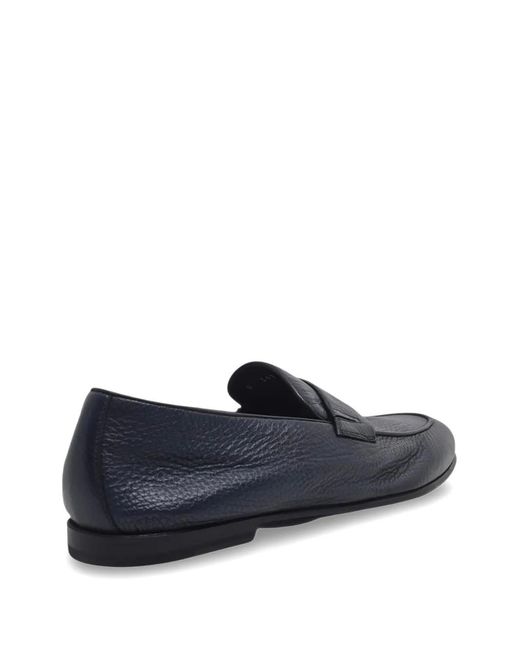 Neil Barrett Blue Mocassins En Cuir Grainé for men