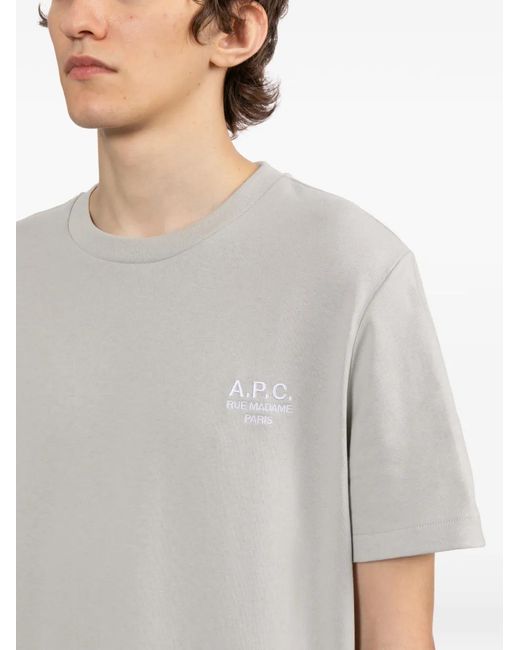 A.P.C. メンズ グレー ロゴエンブロイダリーTシャツの通販はau PAY