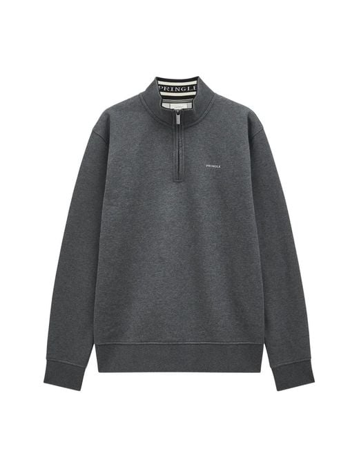 Pringle of Scotland Gray Quarter Zip Track Sweatshirt for men