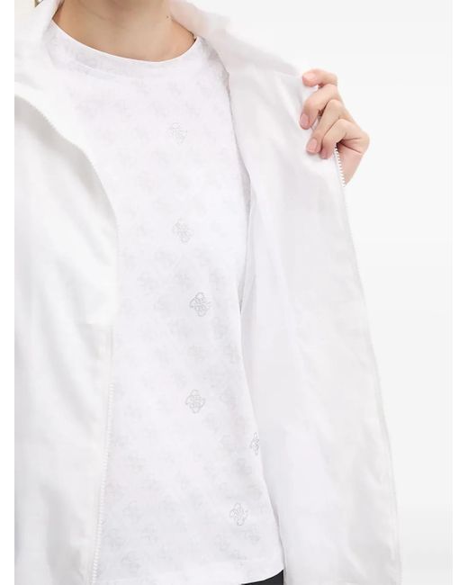 Guess White Zip-Front Jacket