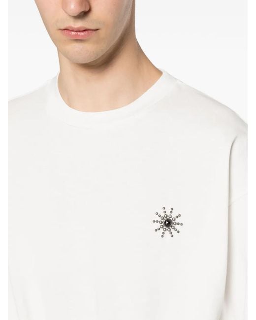 HTC White Studded-Embellishment T-Shirt for men