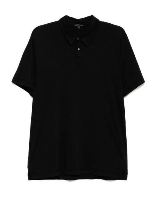 James Perse Black Brushed Lotus Polo Shirt for men