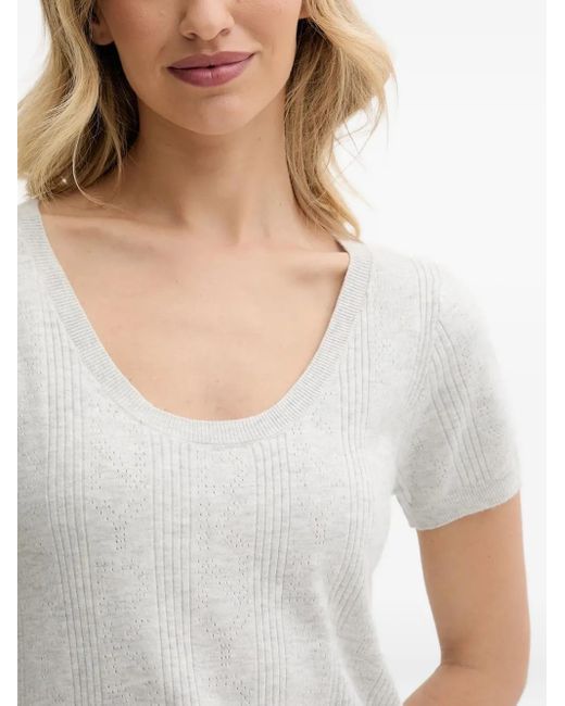 DKNY Gray Gerippter Pyjama mit U-Ausschnitt
