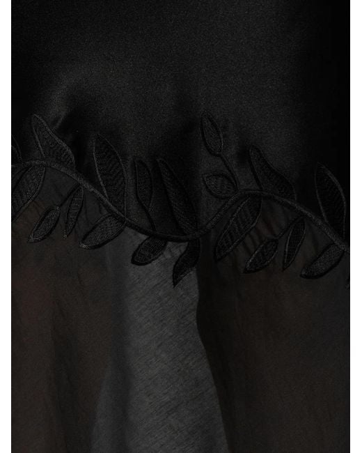 By Malene Birger Black Camilla Embroidered-Leaf Maxi Dress