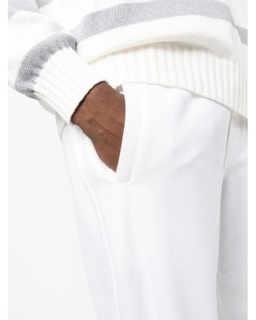 Brunello Cucinelli White Drawstring-Waist Track Pants for men