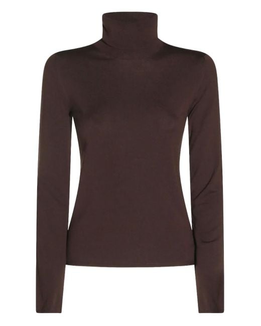 Zanone Brown Turtleneck Long-Sleeve Sweater
