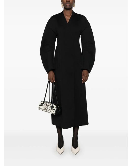 Jil Sander Black V-Neck Coat