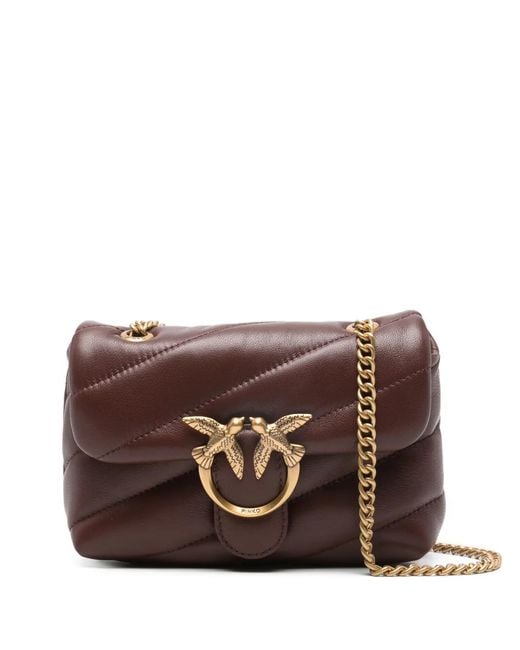 Pinko Brown Baby Shoulder Bag Love Bag Puff Maxi Quilt