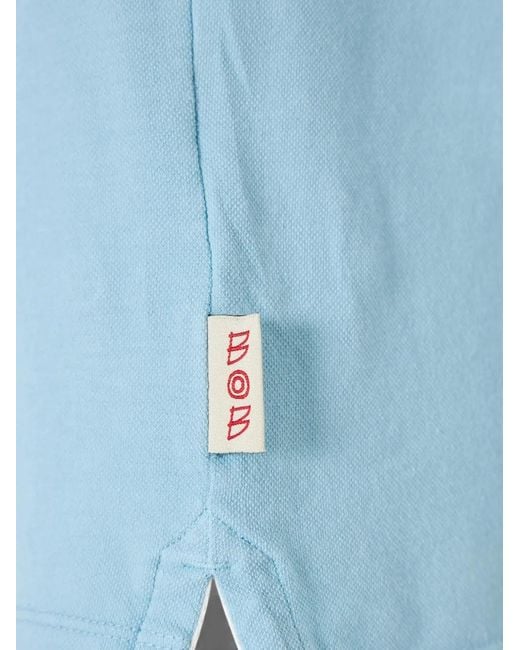 Bob Blue Graphic-Print Chest-Pocket Polo Shirt for men