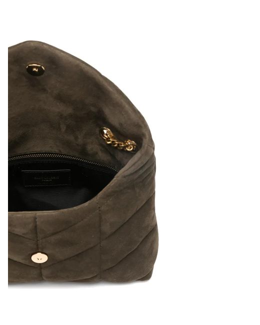 Saint Laurent Brown Puffer Toy Quilted Shoulder Bag
