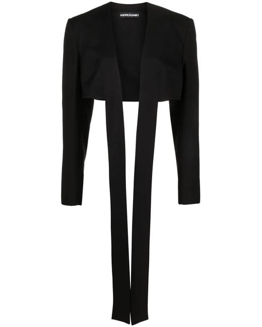 ANDREADAMO Black Open-Front Cropped Jacket