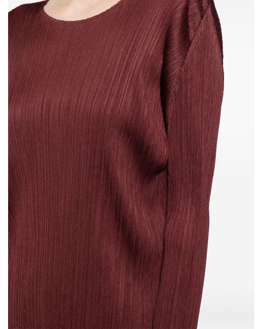 Pleats Please Issey Miyake Red Monthly Colours: February Oberteil mit Falten