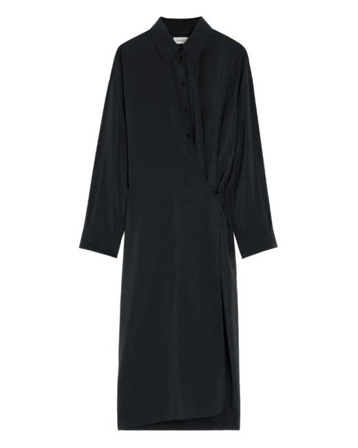 Lemaire Black Twisted-Detail Midi Dress
