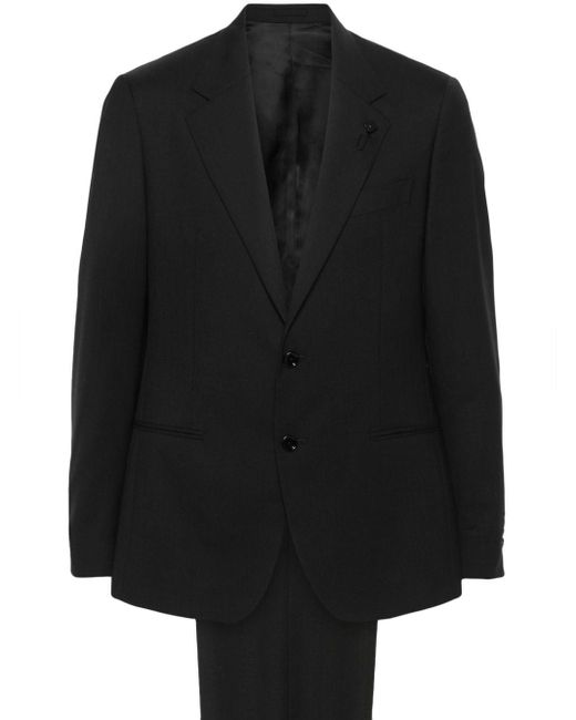 Lardini Black Single Breasted Wool Suit for men