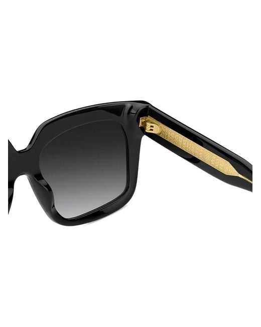 Marc Jacobs Black Logo-Plaque Square-Frame Sunglasses