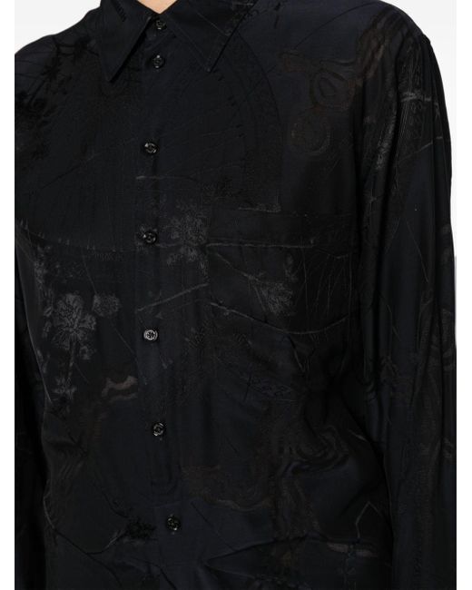 Robe fleurie à manches longues Off-White c/o Virgil Abloh en coloris Black