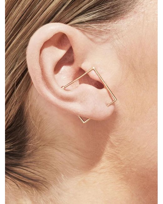Shihara White 18Kt Twist Square 03 Diamond Single Earring