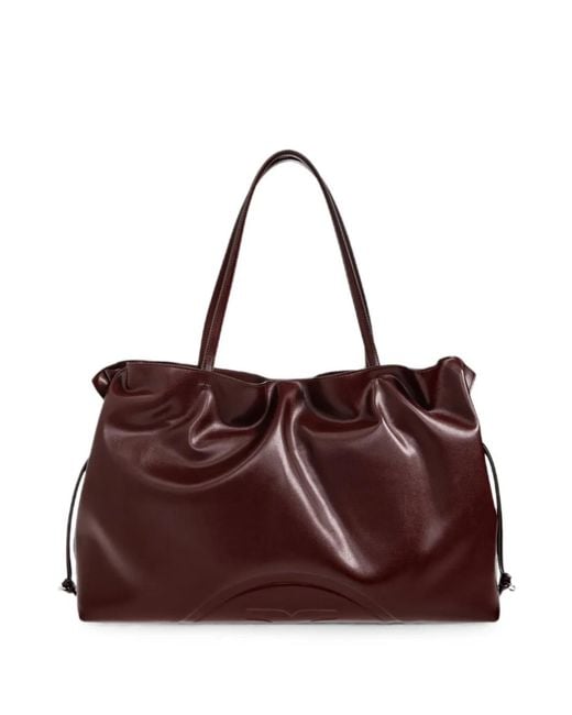 Tory Burch Purple Ella Logo-Debossed Tote Bag