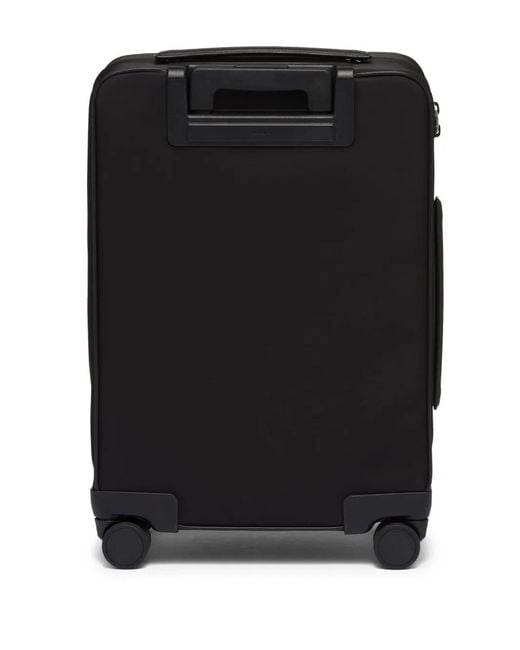 Prada Black Re-Nylon And Saffiano Leather Trolley