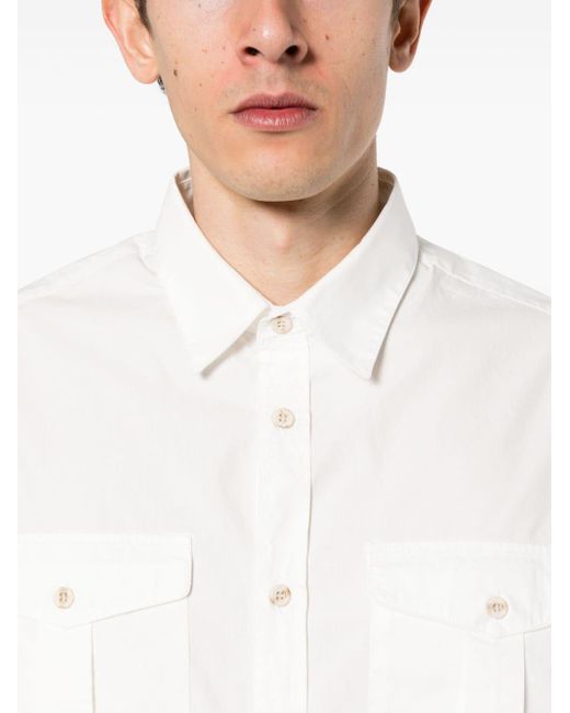 Chemise à poche poitrine Emporio Armani pour homme en coloris White