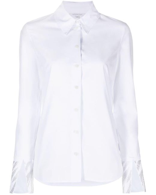 Chemise en coton à détails de strass Patrizia Pepe en coloris White