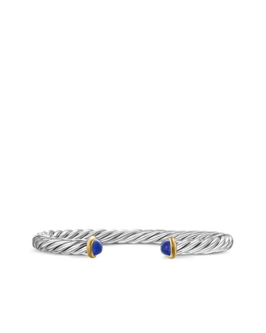 David Yurman White 14Kt And Sterling Cable Cuff Bracelet (6Mm) for men