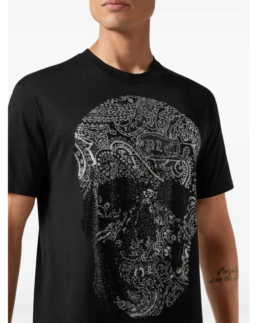 Camiseta con estampado Paisley Skull Philipp Plein de hombre de color Black