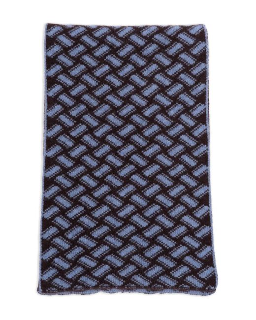 Pashmina con motivo geométrico Drumohr de hombre de color Blue