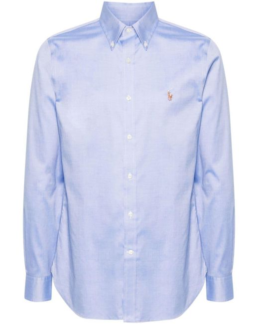 Polo Ralph Lauren Blue Polo Pony-embroidered Cotton Shirt for men