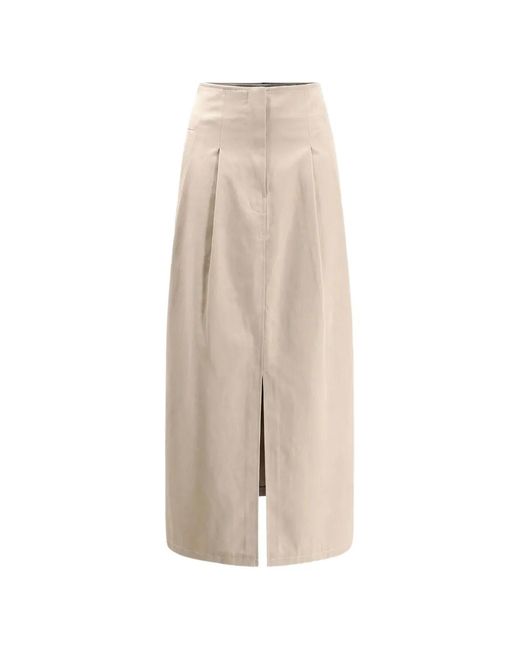 R2W Women's Natural Pleated Skirt