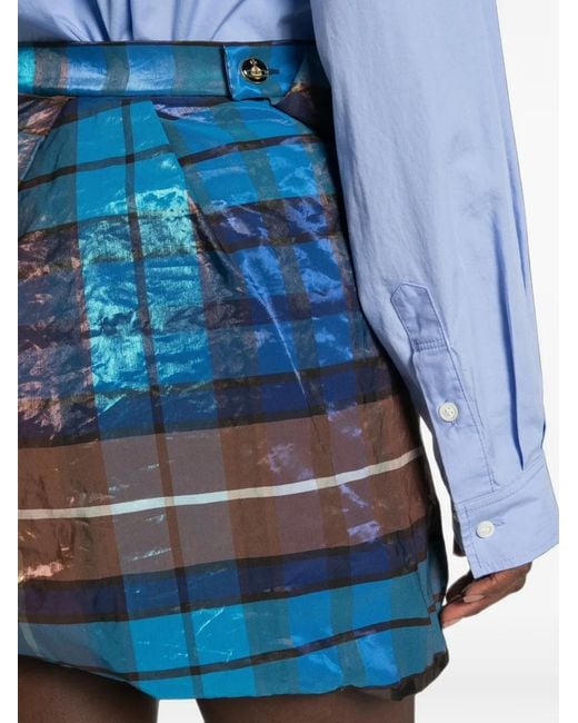 Vivienne Westwood Blue Zora Plaid-Pattern Mini Skirt
