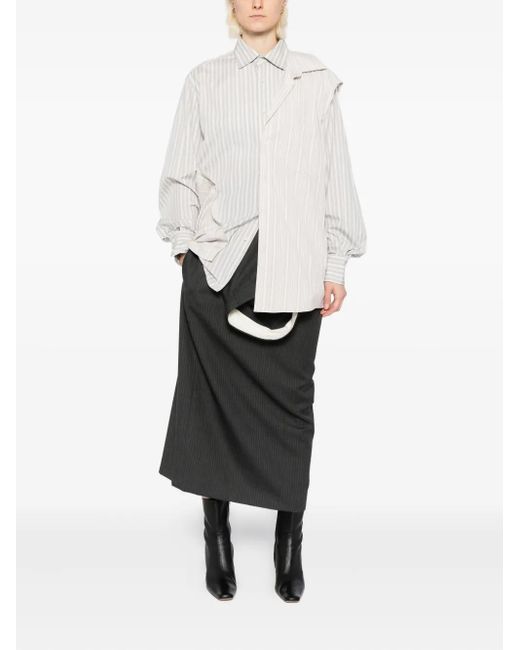 Moohong Black Deconstructed Wool Skirt