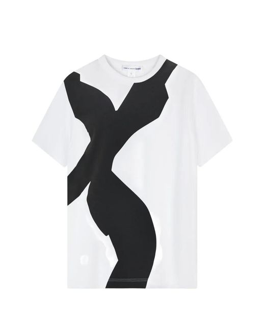 Comme des Garçons Black Abstract-Print Cotton T-Shirt for men