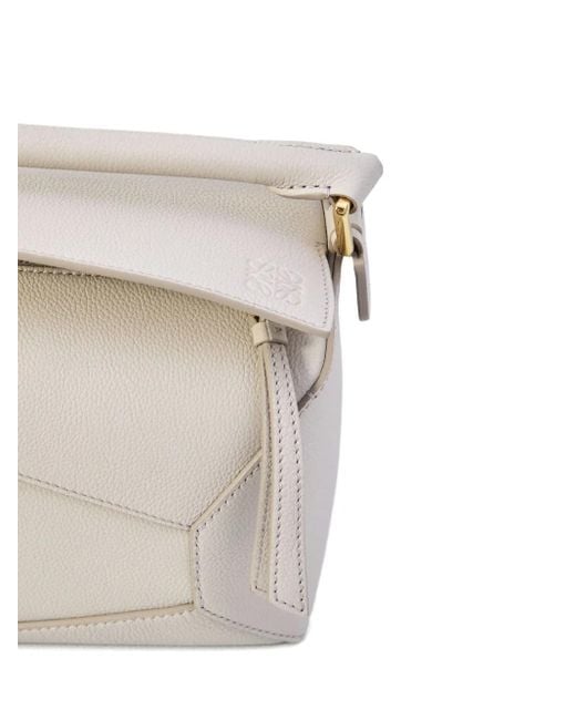 Loewe White Small Puzzle Edge Tote Bag
