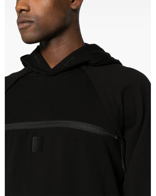 C P Company Black Raglan-sleeve Stretch-cotton Hoodie for men