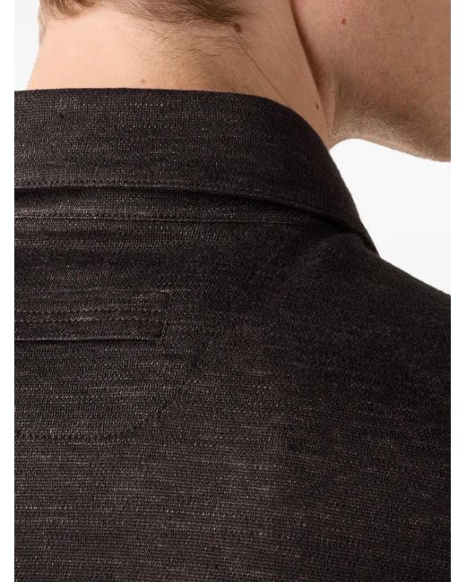 Zegna Black Dark Oasi Lino Polo Shirt for men