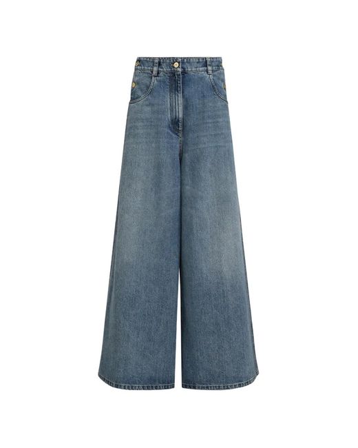 Brunello Cucinelli Blue Wide-Leg Jeans