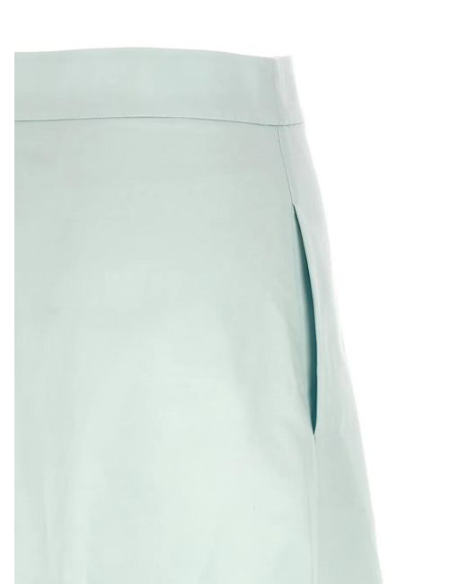 Jil Sander Blue Asymmetric Flared Midi Skirt