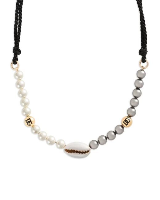 Dolce & Gabbana White Seashell Necklace for men