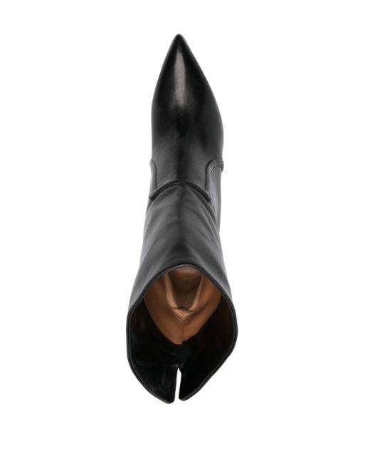 Paris Texas Black Stilleto 85mm Leather Ankle Boots