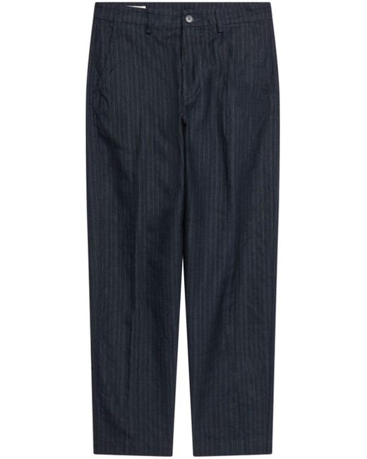 Dries Van Noten Blue Striped Tapered-leg Trousers for men
