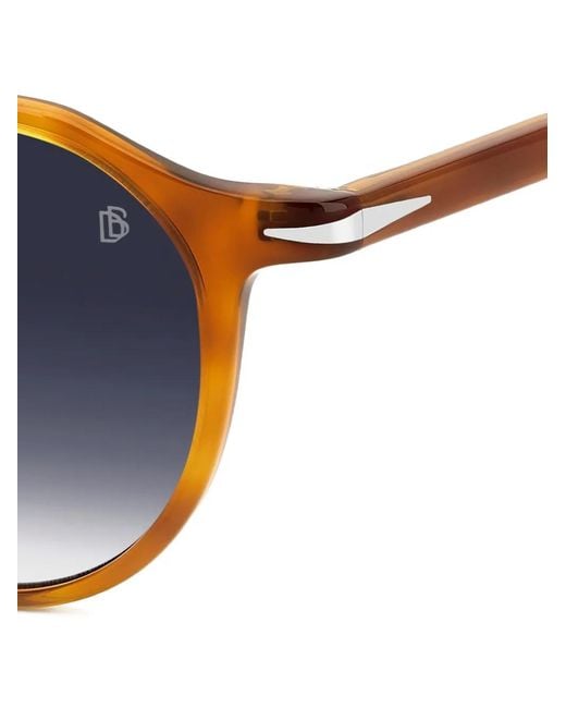 David Beckham Blue Round-Frame Sunglasses