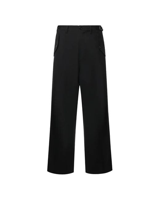 DSquared² Black Buckle-Detail Flap-Pocket Trousers for men