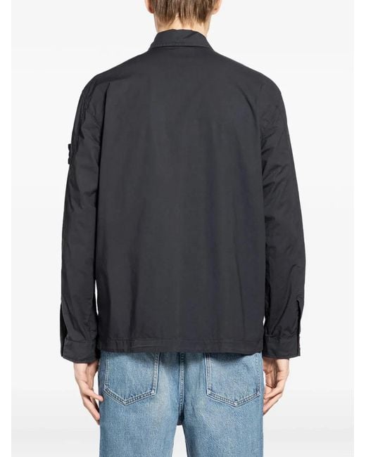 Stone Island Blue 1200032 Stretch Cotton Tela 'Paracadute' Overshirt for men