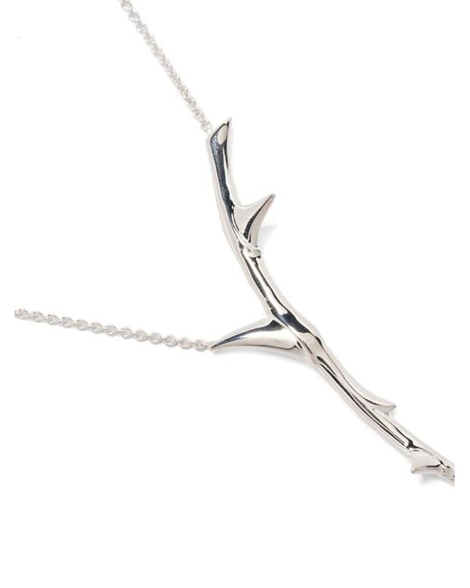 Shaun Leane White Rose Thorn Single Drop Pendant Necklace