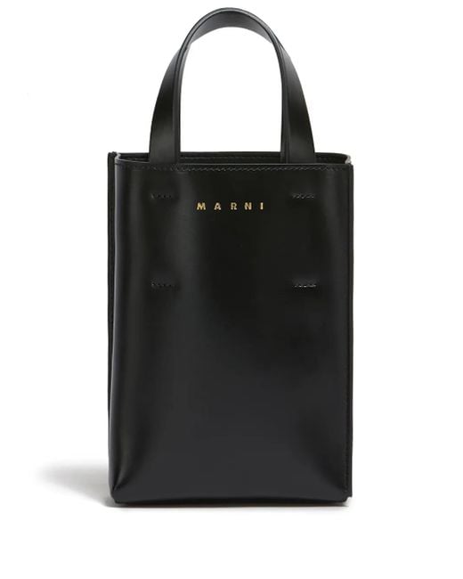Marni Black Nano Museo Leather Tote Bag