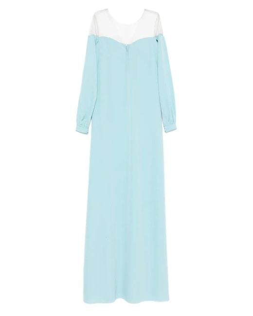 Cristallini Blue Rafaela Long-Sleeves Maxi Dress