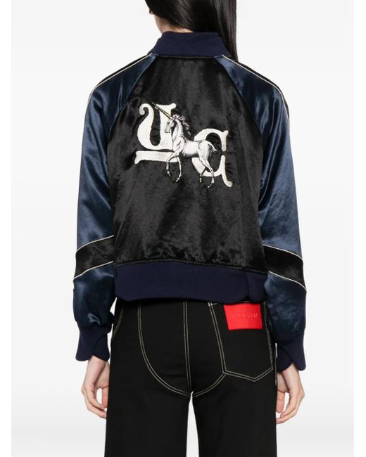 Undercover Black Embroidered Bomber Jacket