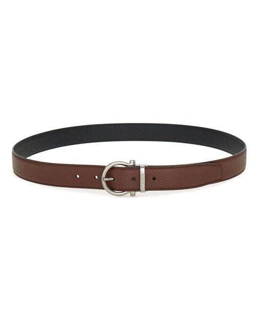 Ferragamo Brown Reversible Gancini Belt for men